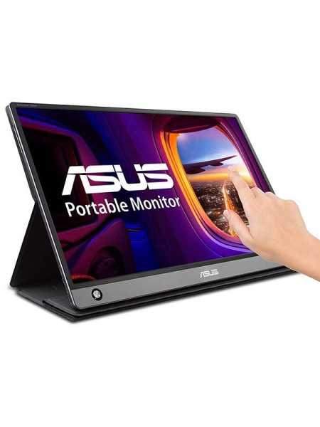 ASUS ZenScreen Touch MB16AMT USB portable monitor - Full HD15.6-inch Screen, IPS,10-point Touch, Built-in Battery, Hybrid Signal Solution, USB Type-C, Micro-HDMI, Compatible with Laptops, Smartphones, Gaming Consoles & Cameras