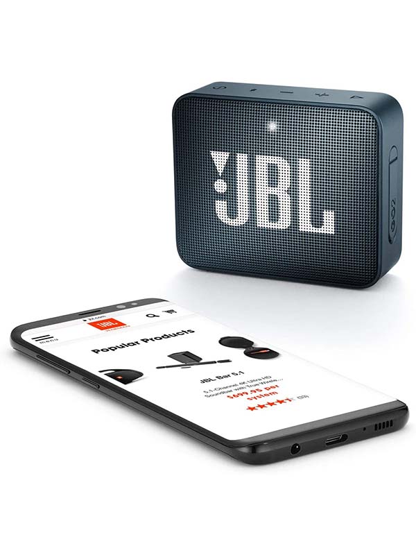 JBL GO2 Ultra Portable Waterproof Bluetooth Speaker, Navy