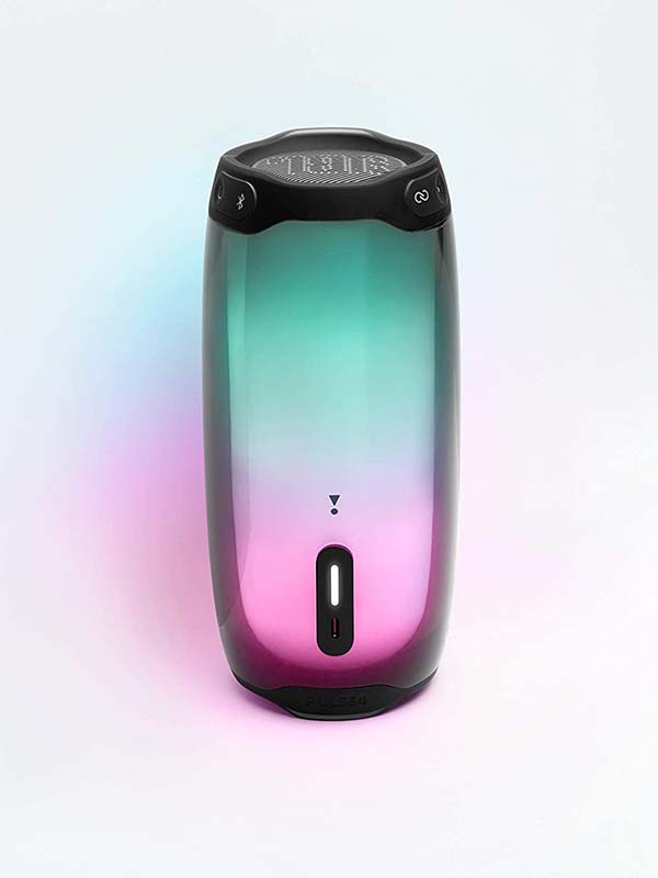 JBL Pulse 4 Portable Wireless Bluetooth Speaker with 360 degrees LED lights, IPX7 waterproof & 12 hours of playtime, Black