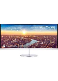 Samsung LC34J791WTMXUE QLED Curved Monitor 34inch Thunderbolt Curved Monitor with 21:9 Wide Screen, 3,440 x 1,440 Resolution, Quantum Dot Color, 3000:1 Contrast Ratio, AMD FreeSync, 100 Hz Refresh Rate, HDMI, White | LC34J791WTMXUE Samsung QLED Monitor