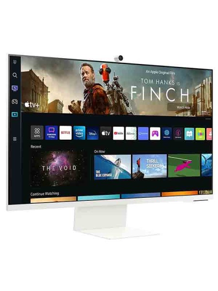 Samsung LS32BM801UMXUE 32" UHD M8 Monitor with Smart TV Experience and Iconic Slim Design, Camera, Max 60Hz Refresh Rate, 4ms Gtg Response Time, 16:9 Aspect Ratio, HDR10, IoT Hub, HDMI, White | Samsung M8 Monitor LS32BM801UMXUE