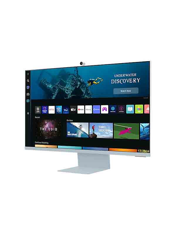 Samsung LS32BM80BUMXUE 32inch UHD M8 Monitor with Smart TV Experience and Iconic Slim Design, Camera, Max 60Hz Refresh Rate, 4ms Gtg Response Time, 16:9 Aspect Ratio, HDR10, IoT Hub, HDMI, Daylight Blue | Samsung M8 Monitor LS32BM80BUMXUE