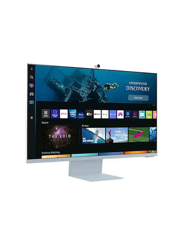 Samsung LS32BM80BUMXUE 32inch UHD M8 Monitor with Smart TV Experience and Iconic Slim Design, Camera, Max 60Hz Refresh Rate, 4ms Gtg Response Time, 16:9 Aspect Ratio, HDR10, IoT Hub, HDMI, Daylight Blue | Samsung M8 Monitor LS32BM80BUMXUE