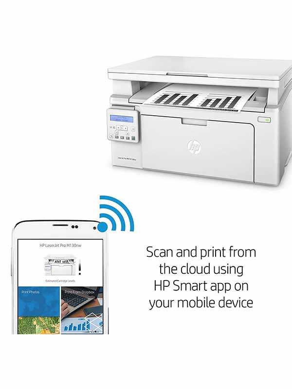 HP MFP M130nw Monochrome LaserJet Pro Printer Scanner Photocopier - G3Q58A, White with Warranty 