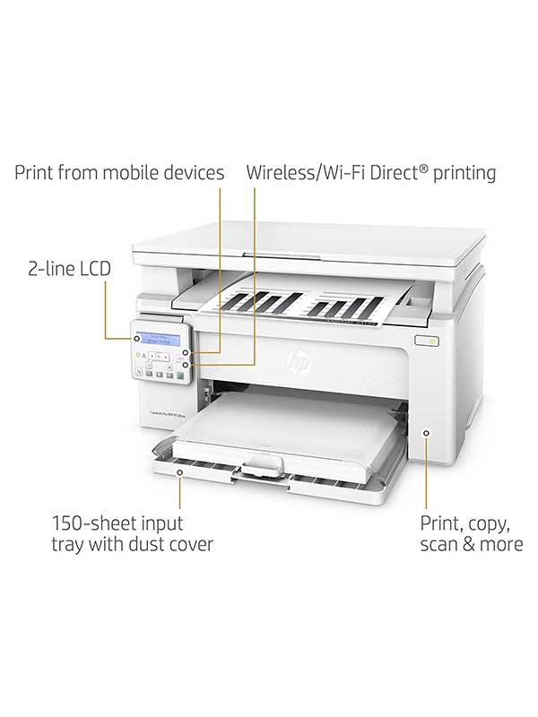 HP MFP M130nw Monochrome LaserJet Pro Printer Scanner Photocopier - G3Q58A, White with Warranty 