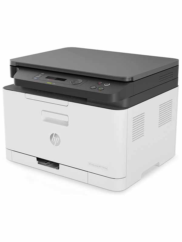 HP Color Laser MFP 178nw Wireless All in One Laser Printer, 4ZB96A - White/Grey with Warranty 