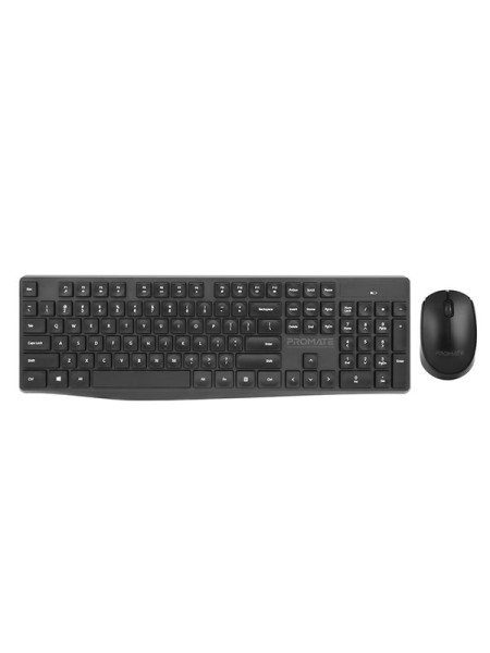 Promate ProCombo-5 Slim Profile Full-Size Wireless Keyboard & Mouse Combo, Black - PR.PROCOMBO-5.BK