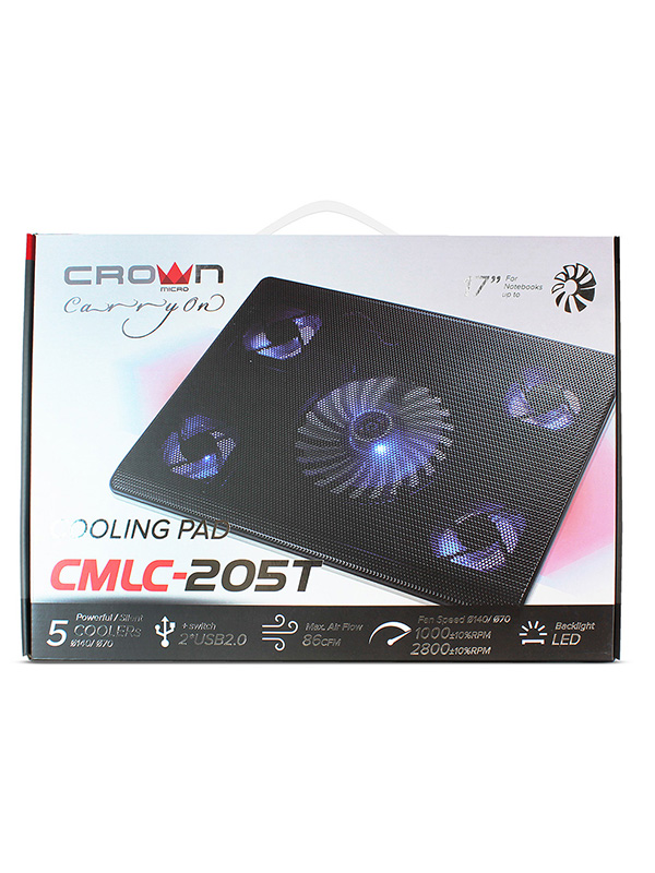 Crown CMLC-205T Laptop Cooler Stand, Black