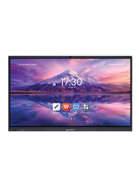 AZTECH IdeaFlow Bright AZ2586-ME01 86-inch 4K UHD Interactive Smart Display, Android 14, Octa-Core Cortex-A55, 8GB RAM, 128GB Storage, 40-Point Touch, 48MP AI Camera, Wi-Fi 6, 60W Speaker System, E-Share, ScreenShare, BYOM, Black with Warranty