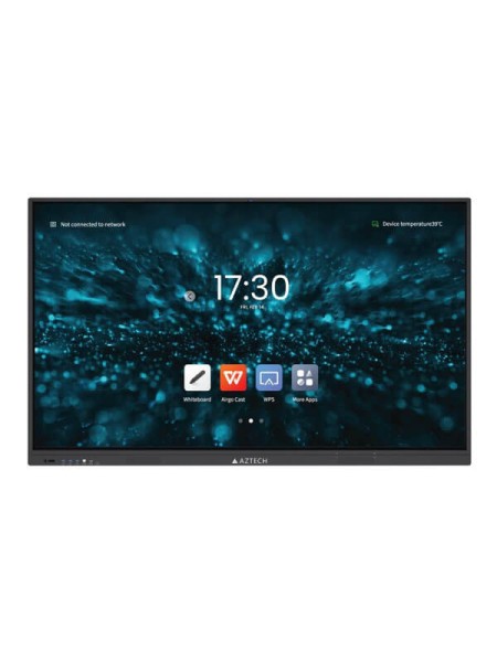 AZTECH IdeaFlow Bright AZ2565-ME01 65-inch 4K UHD Interactive Smart Display, Octa-Core Cortex-A55, 8GB RAM, 128GB Storage, Android 14, 40-Point Touch, 48MP AI Camera, Wi-Fi 6, 2.1 Audio, BYOM, Black with 3 Years Warranty 