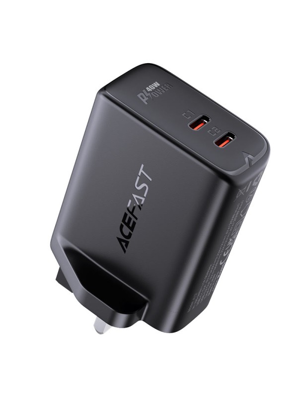 ACEFAST A12 PD40W(USB-C+USB-C) dual port charger Black | ACEFAST A12 Black
