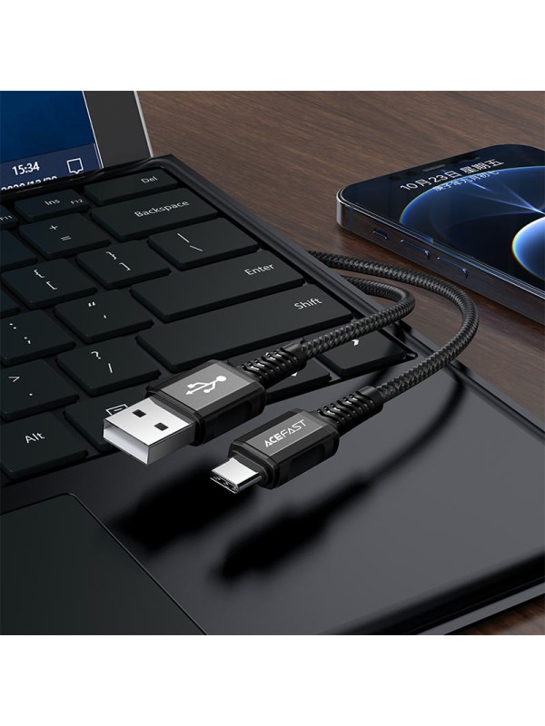 ACEFAST C1-04 USB-A to USB-C aluminum alloy charging data cable Black | ACEFAST C1-04 Black