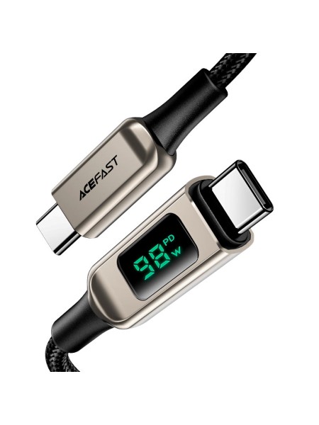 ACEFAST C6-03 USB-C to USB-C 100W zinc alloy digital display Silver | ACEFAST C6-03 Silver