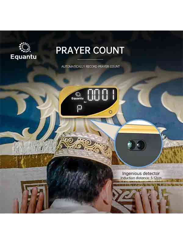 Equantu Prayer Assistant Counter, Digital Quran Speaker, AZAN Clock, Assorted Color