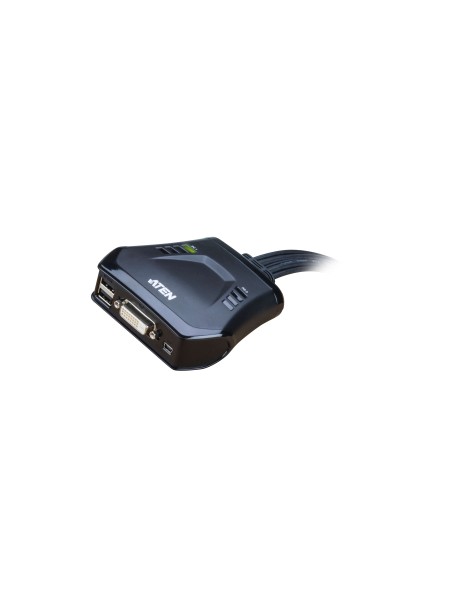 ATEN CS22D 2-Port USB DVI Cable KVM Switch with Remote Port Selector | CS22D