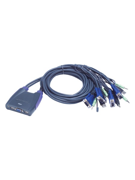 ATEN CS64US 4-Port USB VGA/Audio Cable KVM Switch (0.9m, 1.2m) | CS64US