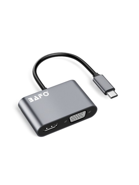 Bafo BF-C384 4in1 Type- C to USB3.0+HDMI+VGA+PD Docking Station | BF-C384