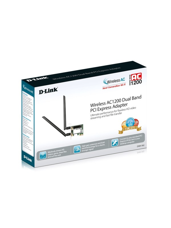 D-Link DWA-582 Wireless AC1200 Dual-Band PCI Express Adapter | D-Link DWA-582