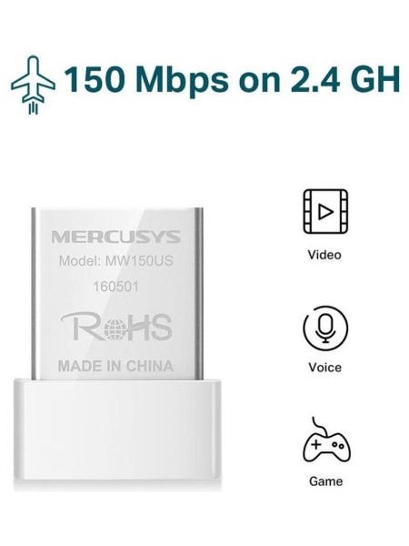 Mercusys N150 Wireless Nano Usb Adapter White | MW150US
