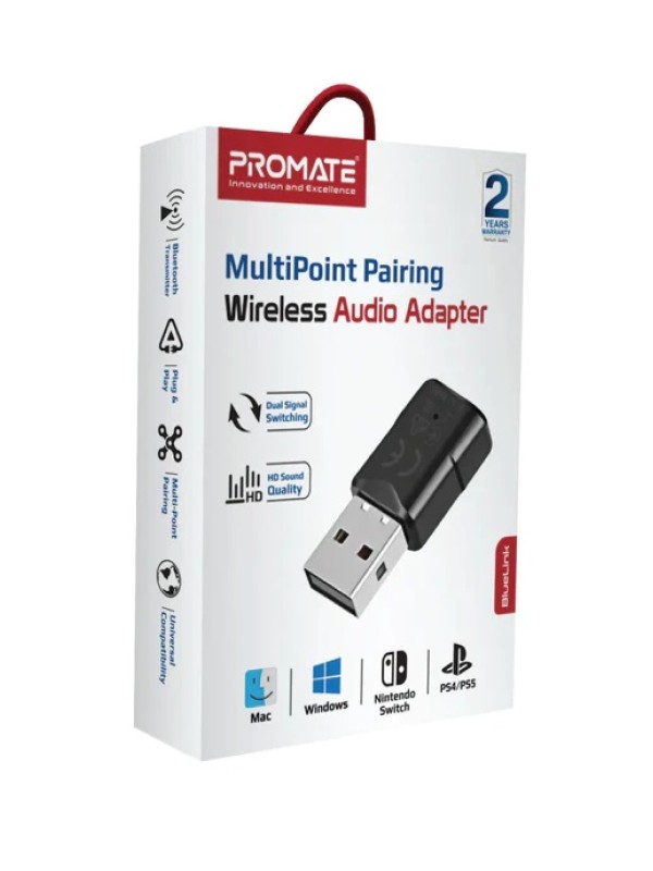 Promate BlueLink MultiPoint Pairing Wireless Audio Adapter | BlueLink