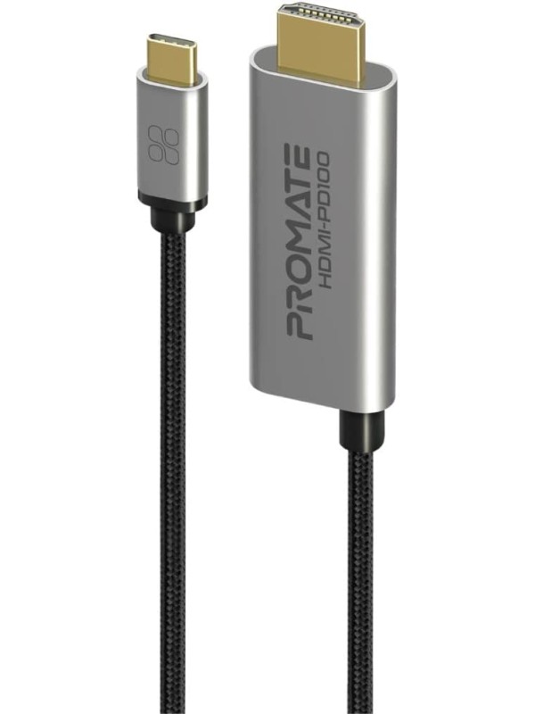 Promate HDMI‐PD100 4K-60Hz CrystalClarity USB‐C to HDMI Cable | HDMI‐PD100