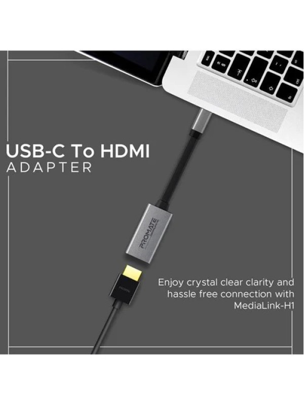 Promate MediaLink-H1 High Definition USB-C to HDMI Adapter 4K 1080P HD SUPPORT | MediaLink-H1