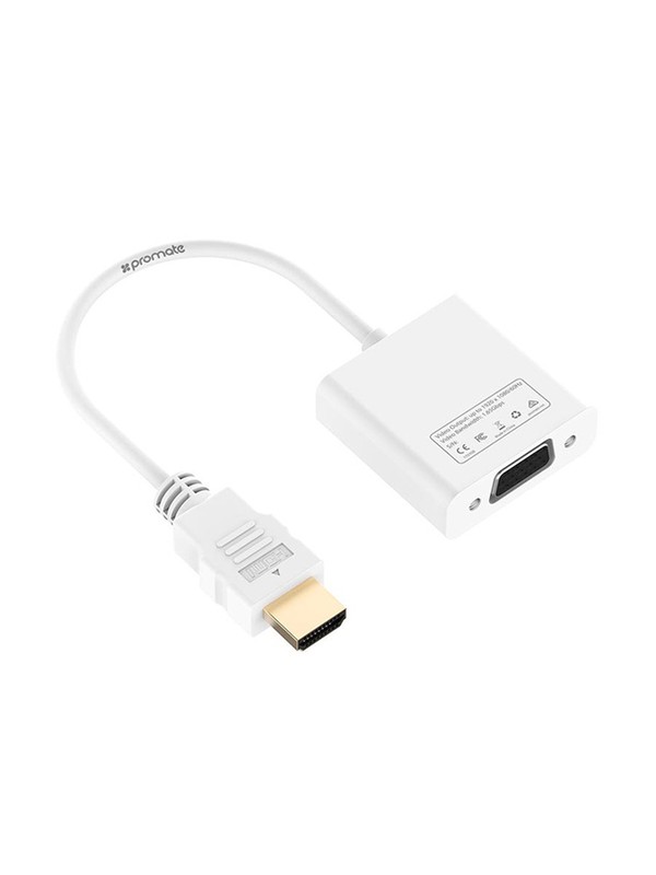 Promate ProLink-H2V HDMI to VGA Adaptor Kit | ProLink-H2V White