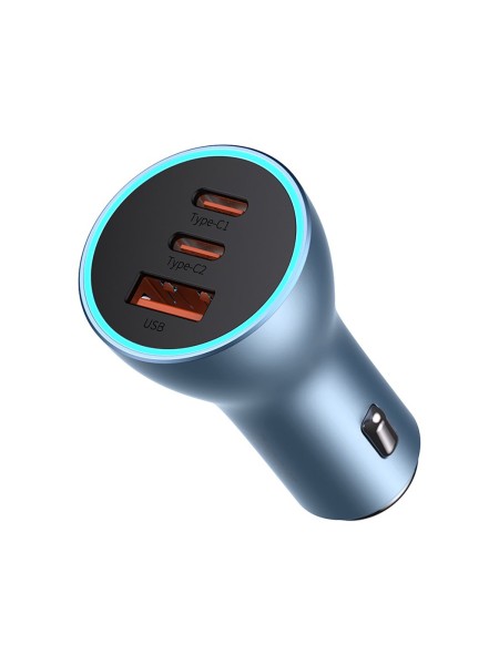 Baseus Golden Contactor Pro Triple Fast Charge Car Charger 65W U+C+C Wathet blue | CGJP010003