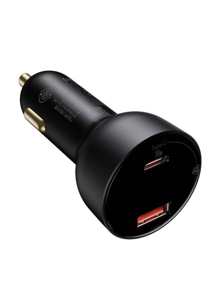 Baseus Superme Digital Display PPS Dual Quick Charger Car Charger Blackwith fast charging Cable | TZCCZX-01