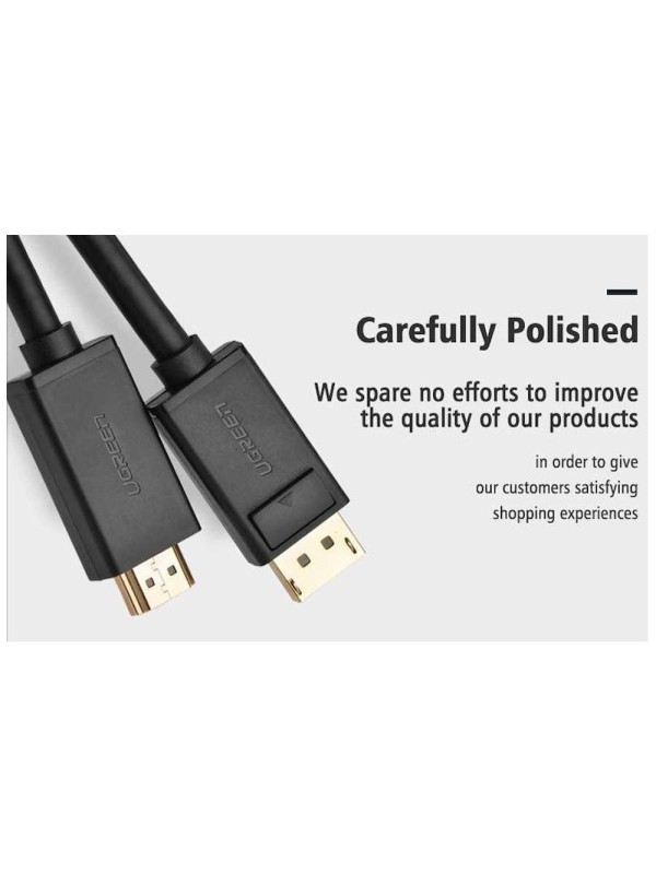 UGREEN DP101-10202B DP MALE TO HDMI MALE CABLE 2M BLACK | DP101-10202B