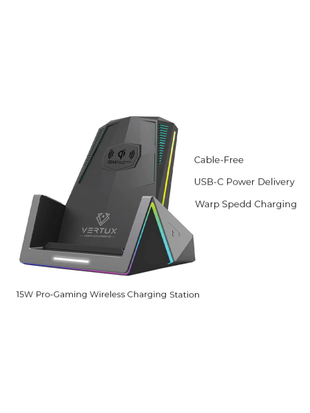 Vertux VertuCharge-Qi 15W Pro-Gaming Wireless Charging Station | VertuCharge-Qi