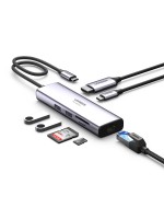 UGREEN CM512-60515 7 IN 1 USB-C DOCKING HUB TO 2 x USB3.0+HDMI+RJ45+SD/TF+PD CONVERTER 60Hz Grey | CM512-60515