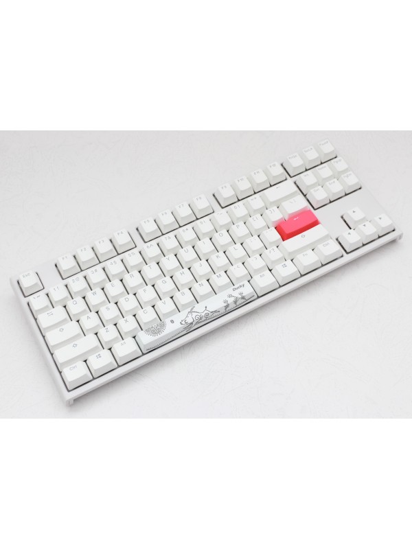 Ducky One 2 TKL RGB Cherry Red RGB Switch White, Black keycaps, White top case white bottom case Eng/Arabic Keyboard | DKON1787ST-RARALWWT1