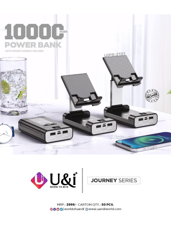 U&I UiPB-2151 Journey Series Power Bank with Mobile Holder | UiPB-2151