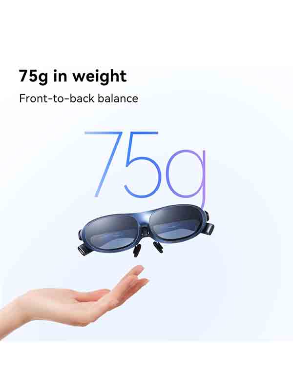 Rokid Max AR Glasses, Reality Glasses Wearable Headsets Smart Glasses for Video Display, Myopia Friendly Portable Massive 1080P Screen, Game, Watch on Android/iOS/PC/Tablets/Game Consoles