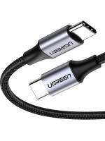 UGREEN USB-C to C Cable Aluminium Case with Nylon Braided 3A PD 60W Fast Charging 1 Meter Cable Black