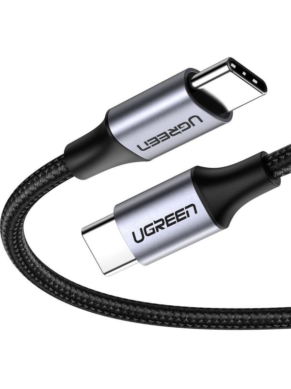UGREEN USB-C to C Cable Aluminium Case with Nylon Braided 3A PD 60W Fast Charging 2 Meter Black
