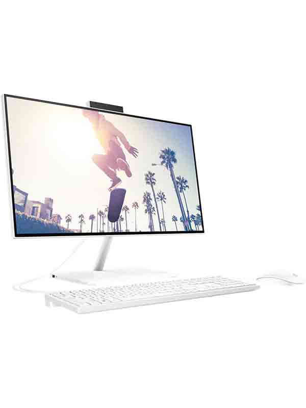  HP AIO 24-CB1025NH, 12th Gen Intel Core i5-1235U, 8GB RAM, 512GB SSD, 23.8 Inch FHD Display, Intel Iris X Graphics, DOS, ENG Keyboard &  Mouse, White with Warranty | 6V339EA#BH5