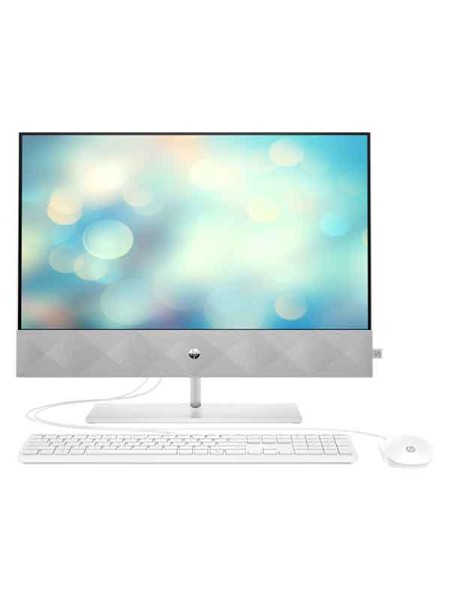 HP Pavilion 24-k0011ne Bundle PC (2D4N4EA), 10th Gen Intel Core i7-10700, 8GB RAM, 256GB SSD, 24" FHD Touch Screen Display, Integrated Intel UHD Graphics, Windows 10 Home, White with Warranty | HP AIO 24-K0011NE