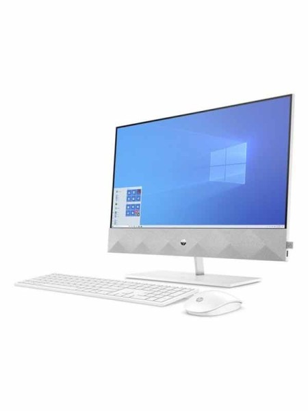 HP Pavilion 24-K1001NE All in One Desktop, 11th Gen Intel Core i7 11700T, 8GB RAM, 256GB SSD + 1TB HDD, 4GB Nvidia GeForce MX350 Graphics, 24inch FHD Display, Windows 11 Home, White with Warranty | HP 24-K1001NE