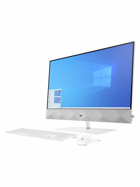HP Pavilion 27-D1003NE All in One Desktop, 11 Gen Intel Core i7-11700T, 16GB RAM, 512GB SSD, 2GB NVIDIA GeForce MX350, 27inch FHD IPS Touch Display, Windows 11 Home with Wireless Mouse & Keyboard, White | 3Y0F3EA 