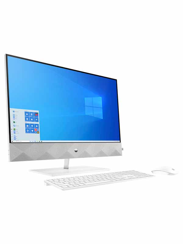 HP Pavilion 27-D1003NE All in One Desktop, 11 Gen Intel Core i7-11700T, 16GB RAM, 512GB SSD, 2GB NVIDIA GeForce MX350, 27inch FHD IPS Touch Display, Windows 11 Home with Arabic / English Wireless Mouse & Keyboard, White | 3Y0F3EA 