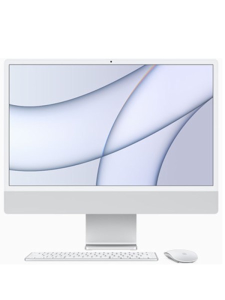 Apple iMac 2021, 8-core Apple M1 Chip, 8GB RAM, 256GB SSD, 24 inch Retina 4.5K Display, English Keyboard, Silver | MGPC3