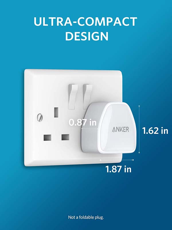 Anker Powerport III Nano 20W Ultra-Compact Phone & Tablet Charger, White 