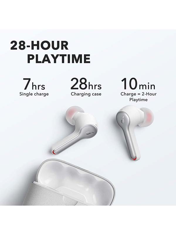 Anker Soundcore Liberty Air 2 True Wireless Earbuds, Targeted Active Noise Cancelling Wireless Earphones, White with Warranty
