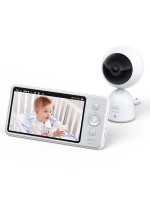 Eufy 720p Card Video Baby Monitor, Video Baby Monitor with Camera and Audio, 720p HD Resolution, Ideal for New Moms, 5 inch Display, Night Vision, Worry-Free Battery Life, White - T83212D1- with Warranty 