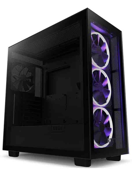 NZXT H7 Elite ATX Mid Tower PC Gaming Case Front I/O USB Type-C Port Quick-Release Tempered Glass Side Panel, Black | CM-H71EB-01