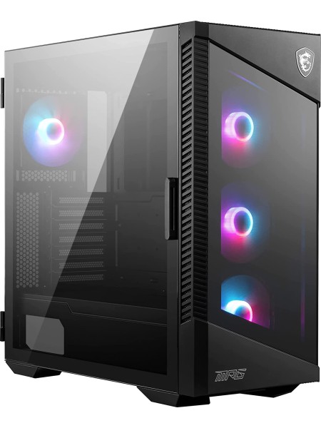 MSI MPG Velox 100R, Mid-Tower Gaming PC Case, Tempered Glass Side Panel - Black