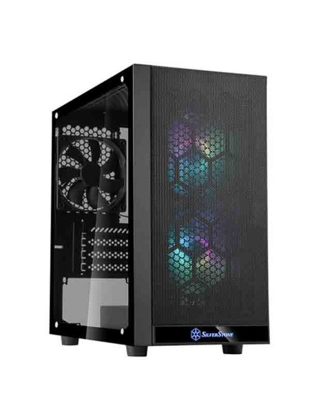 SILVER STONE PS15-PRO Compact Micro-ATX chassis ARGB Fans, Tempered Glass, SST-PS15B-PRO