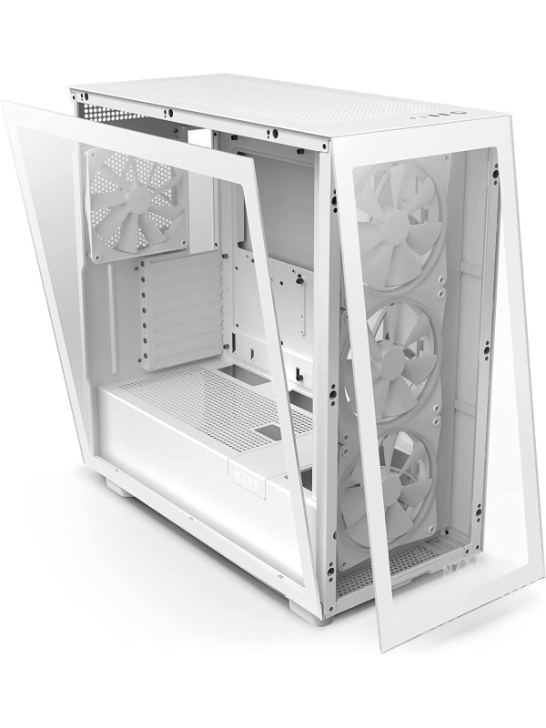 NZXT H7 Elite ATX Mid Tower PC Gaming Case Front I/O USB Type-C Port Quick-Release Tempered Glass Side Panel, White | CM-H71EW-01